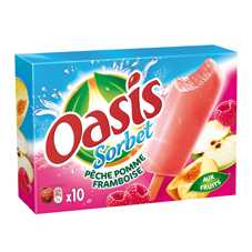10 BATONNETS OASIS PECHE POMME FRAMBOISE