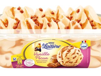 GLACE VANILLE PECAN SAUCE CARAMEL BEURRE SALÉ LA LAITIÈRE