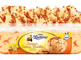 GLACE CRÈME BRULÉE ÉCLATS DE NOUGATINE LA LAITIÈRE